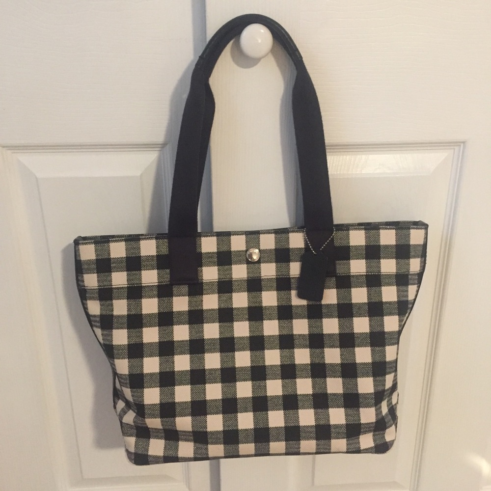 Coach: Gingham shoulder bag